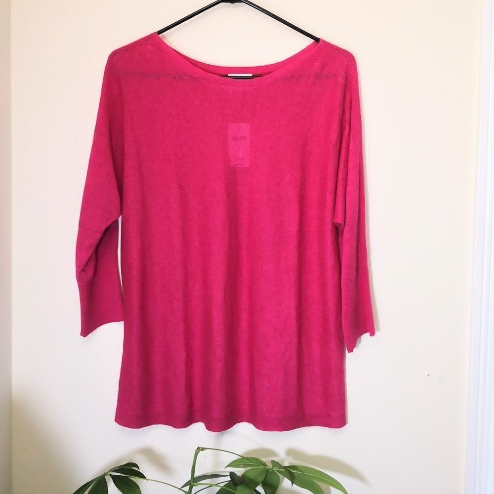 J. Jill Linen Relaxed Knit Top Size Small